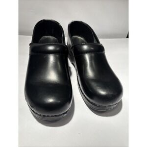 Dansko Black Leather Clogs Comfort Shoes Slip On 40 US 9